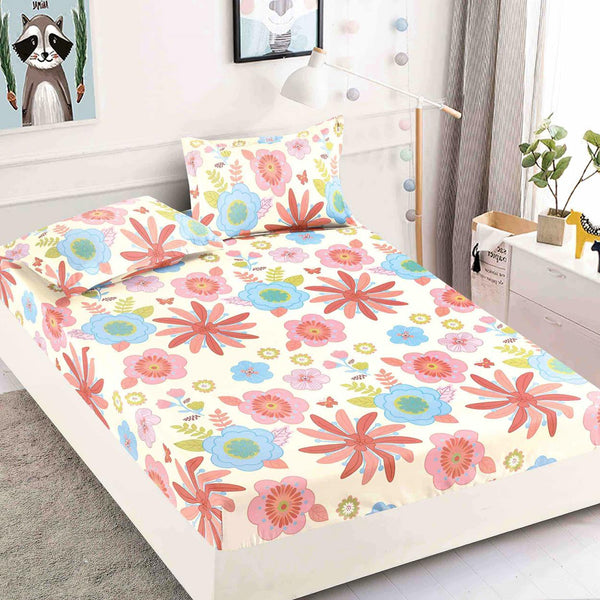 Huse cu Elastic Bumbac Finet o Persoana Multicolor Floral CFS47