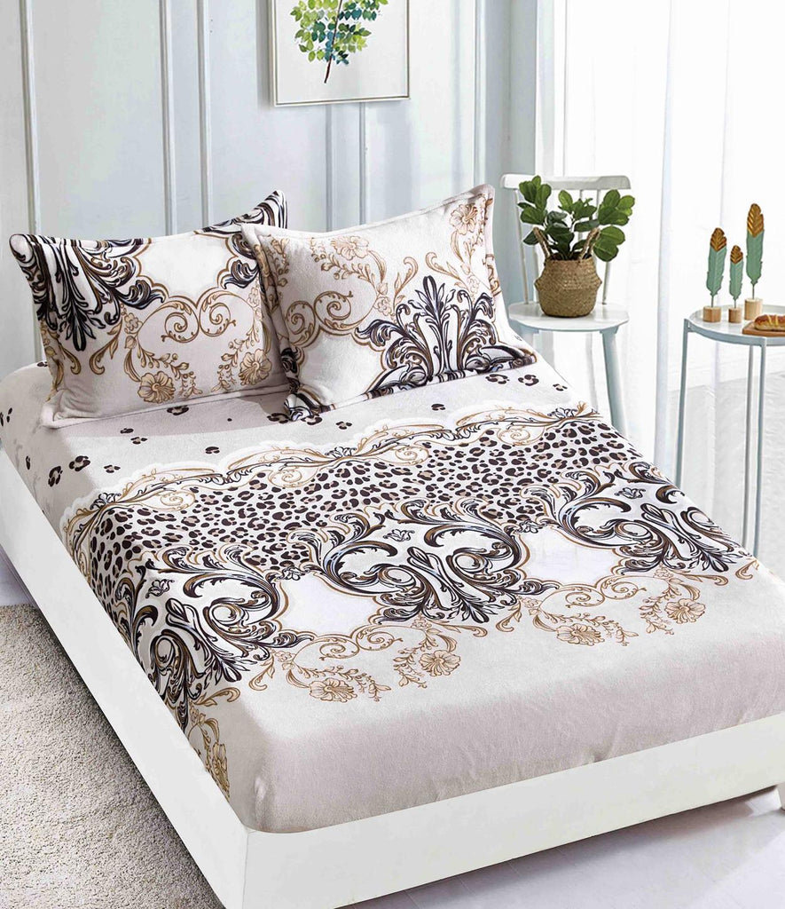 Huse de Pat cu Elastic Cocolino 160X200 Crem Animal Print CCJ43