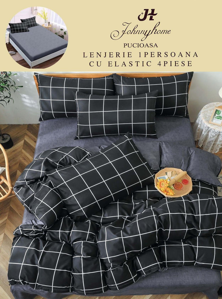 Lenjerii cu Elastic o Persoana Pucioasa Bumbac Satinat Negru Geometric  LSY03