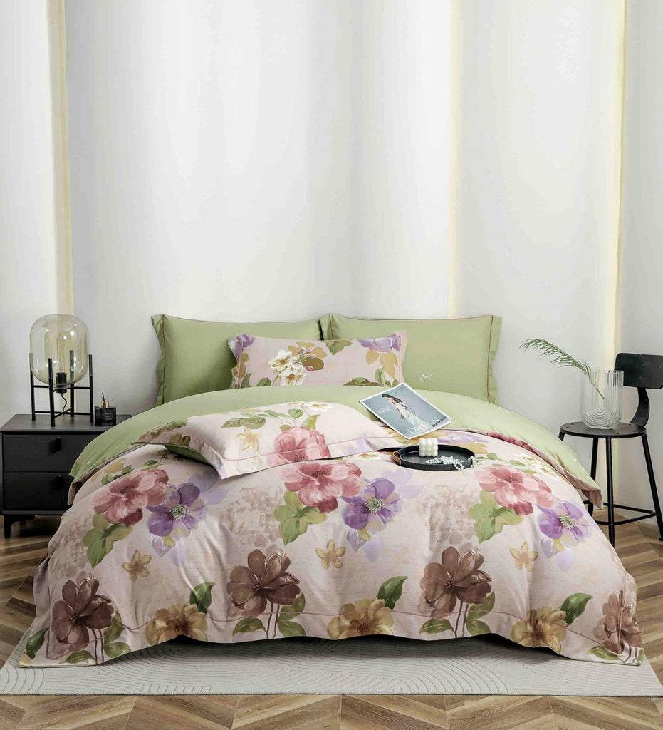 Lenjerii de lux cu Elastic Bumbac Finet Verzi Floral BFEJ615